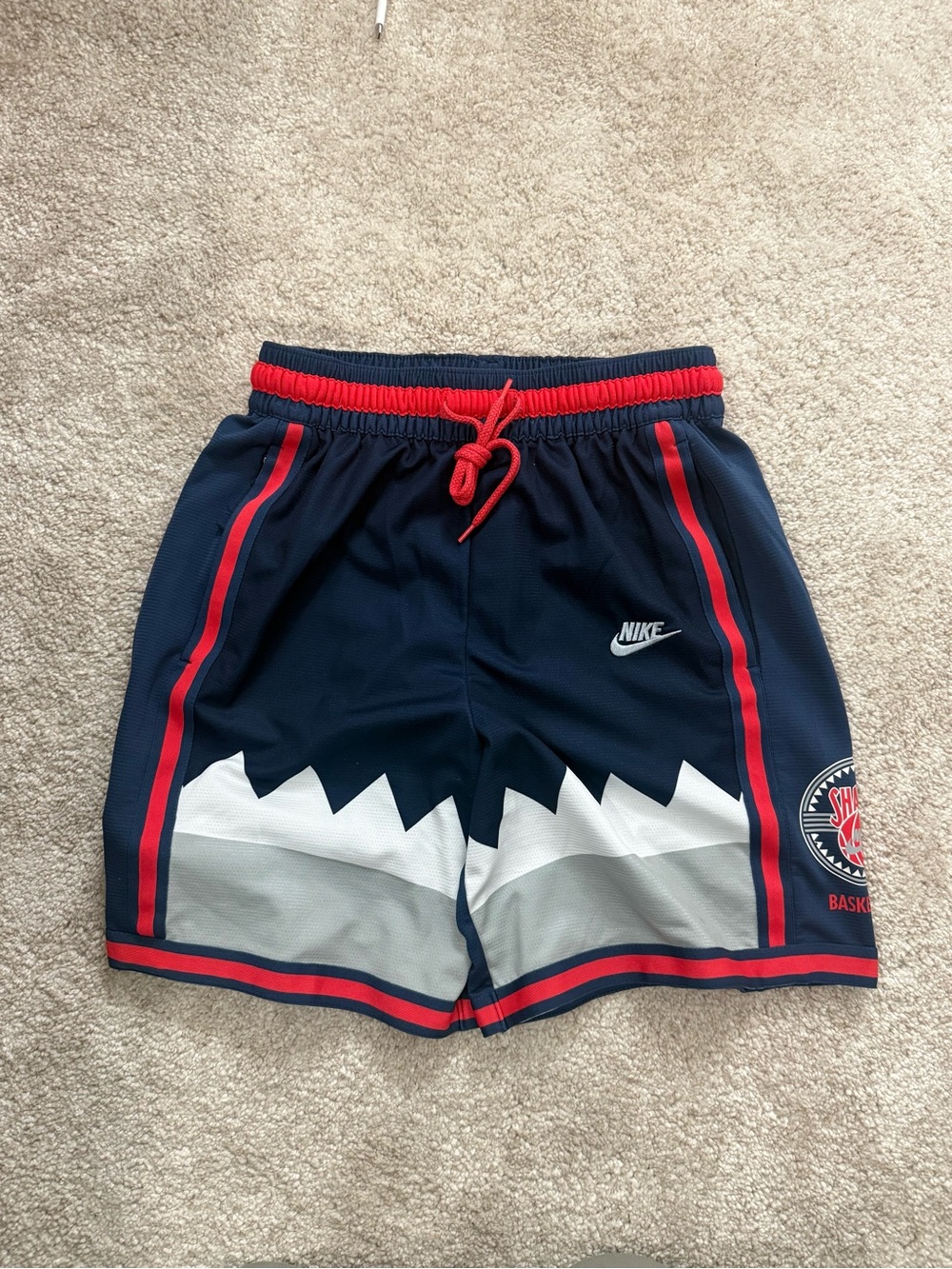 Nike Navy and Red Athletic Basketball Shorts